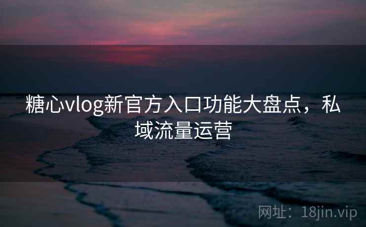 糖心vlog新官方入口功能大盘点，私域流量运营